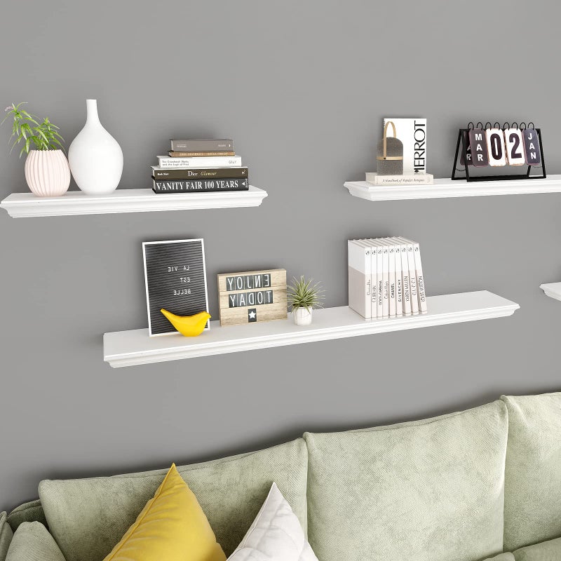 WELLAND Floating Shelves White Floating Shelves White Deep, Floating Shelves White 24 Inch - Image 3